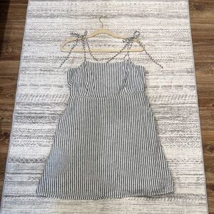Old Navy Blue and White Striped Asymmetrical Dress
